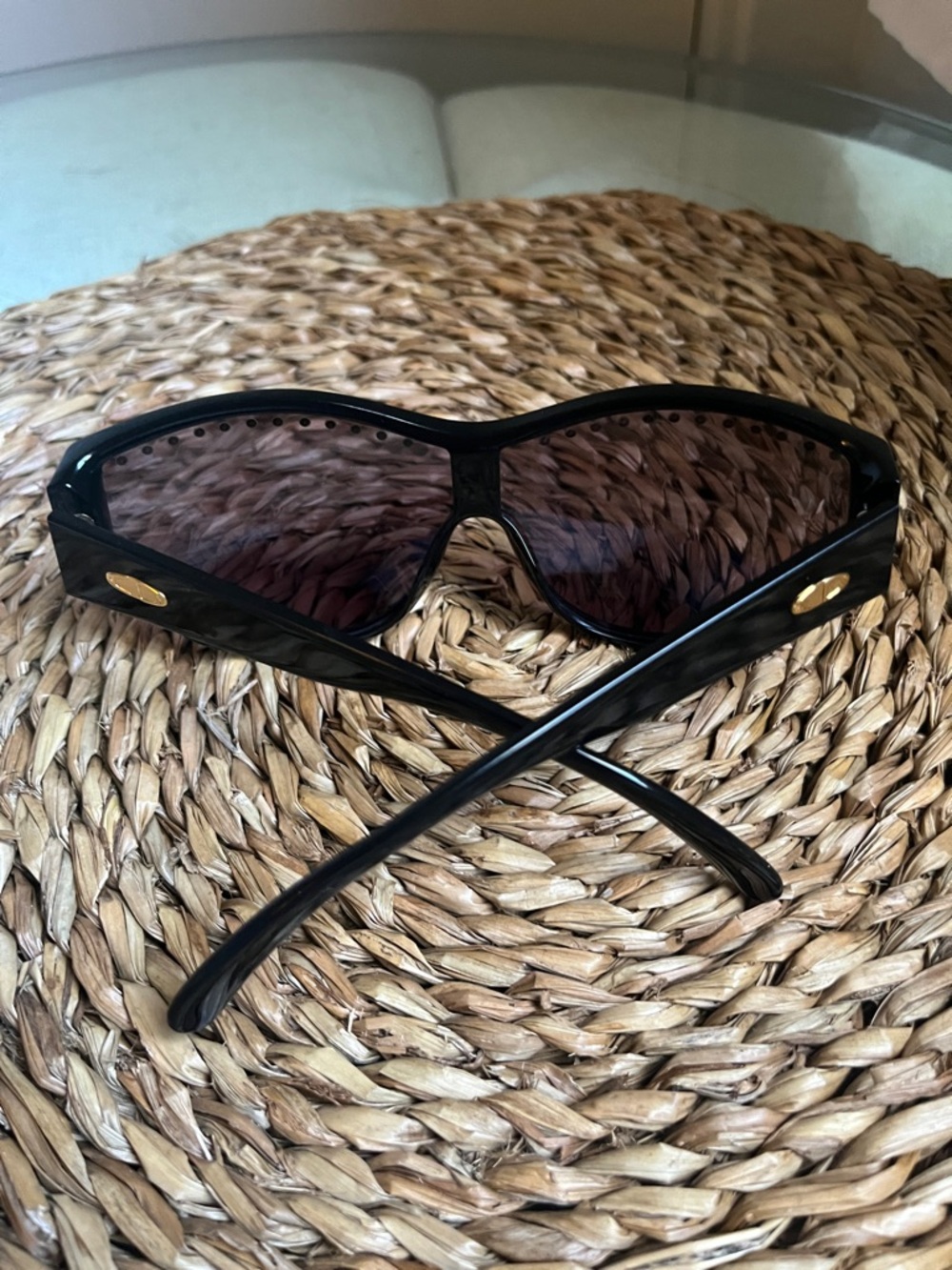 Vintage Cristian Dior 2438 Black Women's Sunglasses with Rhinestone Trim - Picture 6 of 16
